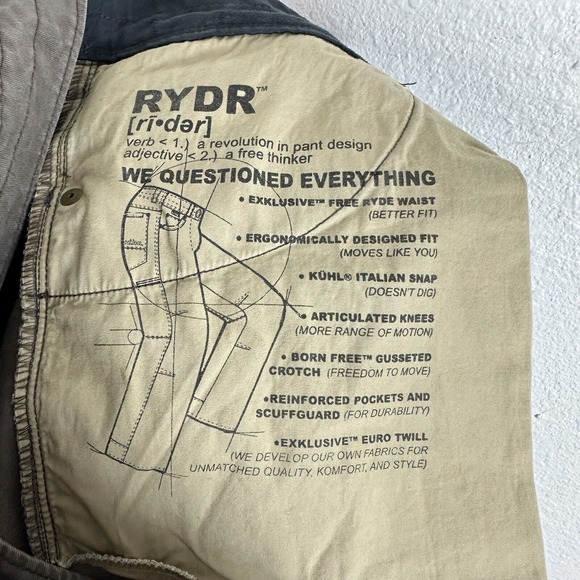 Kuhl Rydr Outdoor Hiking Workwear Camping Pants Brown Men’s Size 36x30 - Picture 4 of 8